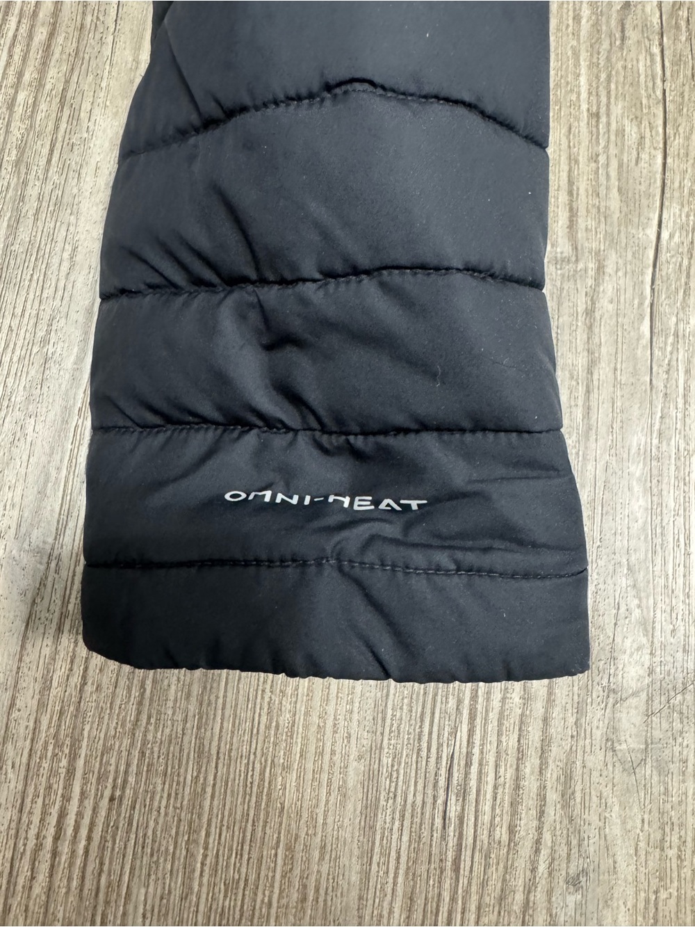 Columbia Womens Black White Out Mid Omni Heat Puffer Hooded Jacket  XL XK0679 - Picture 2 of 8